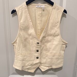Cream Button-Up Vest Top